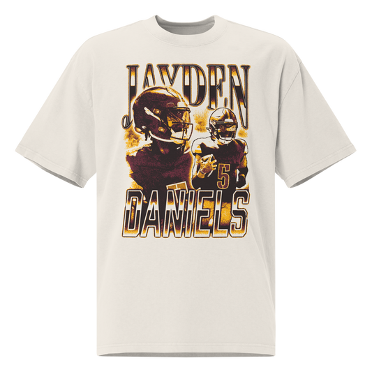Jayden Daniels "Vintage" Oversized T-shirt Faded White
