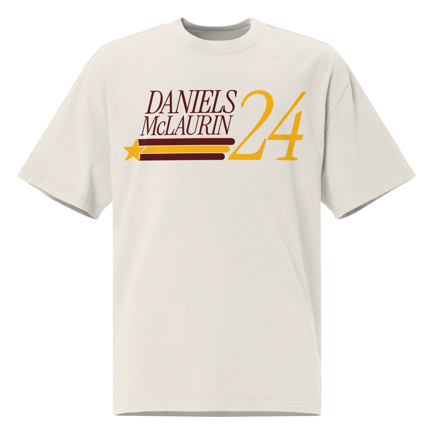 Jayden Daniels "McLaurin Daniels 24" Oversized T-shirt Faded White