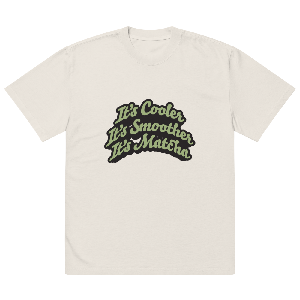 Matcha Bro "Cooler, Smoother, Matcha" Oversized Faded T-Shirt | AS Colour 5082
