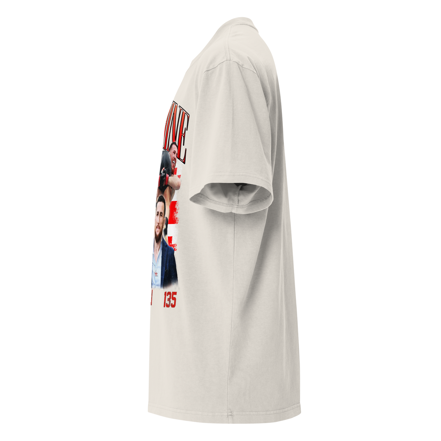 Merab Dvalishvili "Collage" Oversized T-shirt Faded White