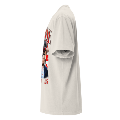 Merab Dvalishvili "Collage" Oversized T-shirt Faded White