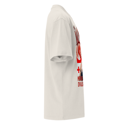 Merab Dvalishvili "Collage" Oversized T-shirt Faded White
