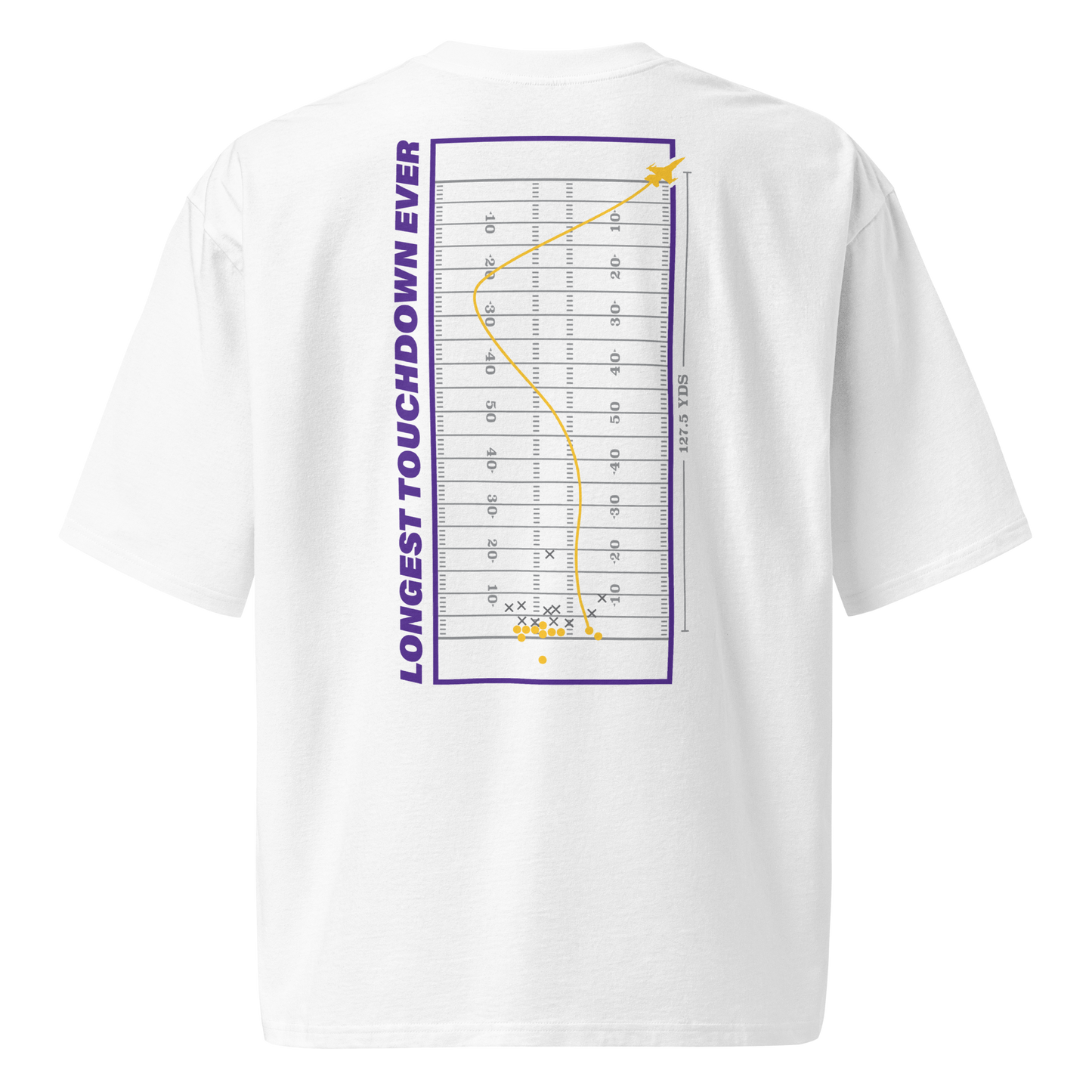 Justin Jefferson "Longest Touchdown" Oversized Heavyweight T-Shirt White