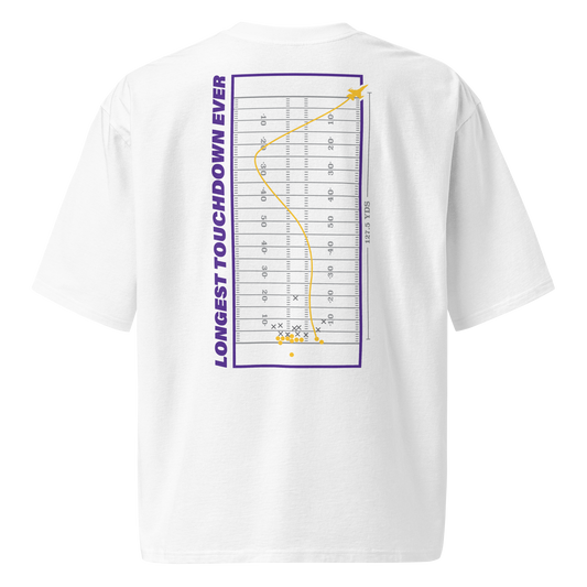 Justin Jefferson "Longest Touchdown" Oversized Heavyweight T-Shirt White