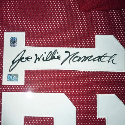 Joe Namath Autographed Alabama (Crimson #12) Deluxe Framed Jersey
