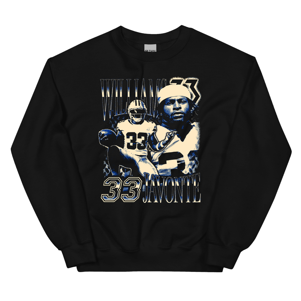 Javonte Williams Vintage Vintage Sweatshirt Black by Javonte Williams