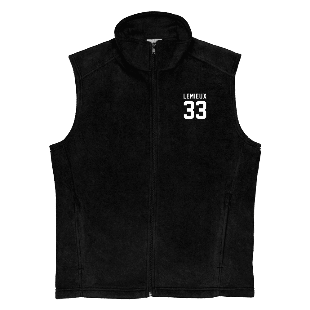 Lemieux 33 Varsity Name & Number Fleece Vest Black