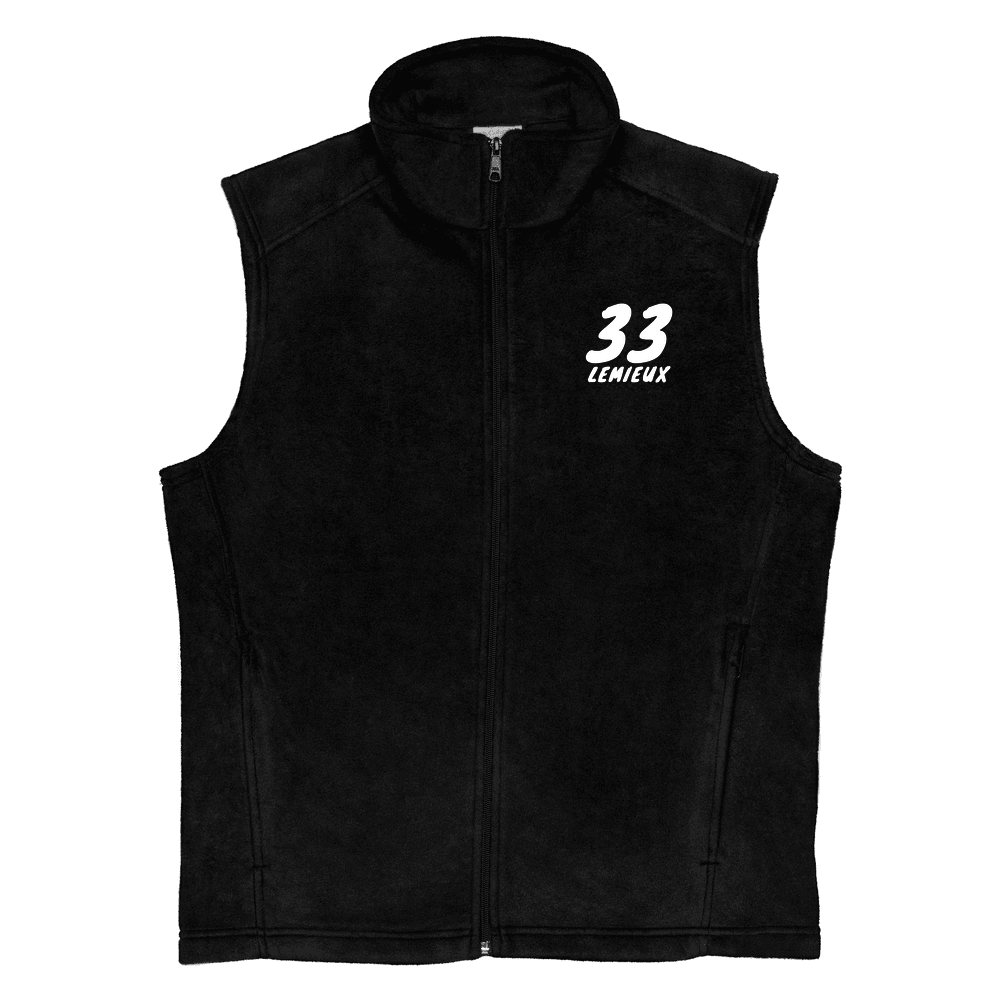 Lemieux 33 Brush Name & Number Fleece Vest Black