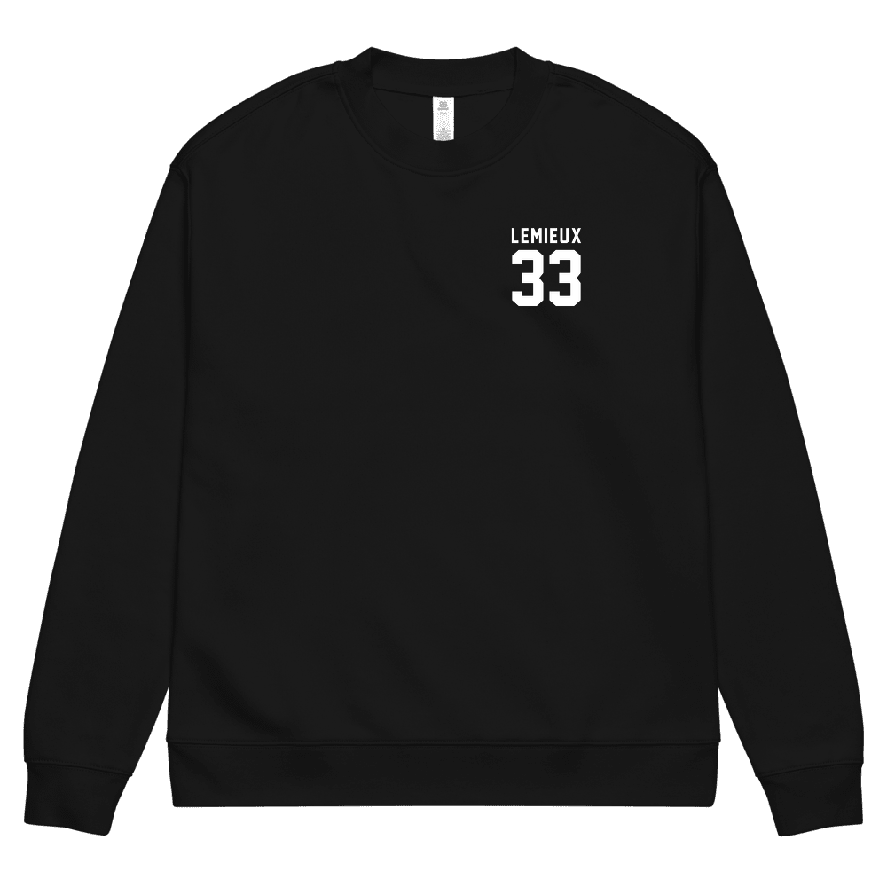 Lemieux 33 Varsity Name & Number Crewneck Black
