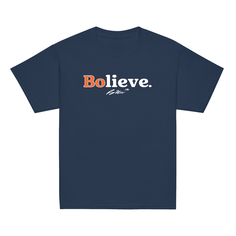 Bo Nix Bolieve Youth T-shirt Navy