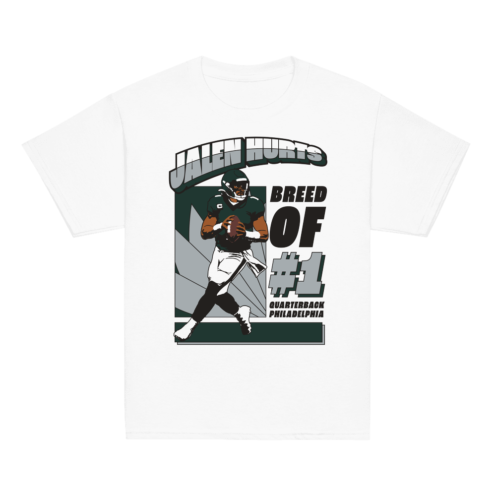 Jalen Hurts Retro Breed of 1 Youth T-shirt White