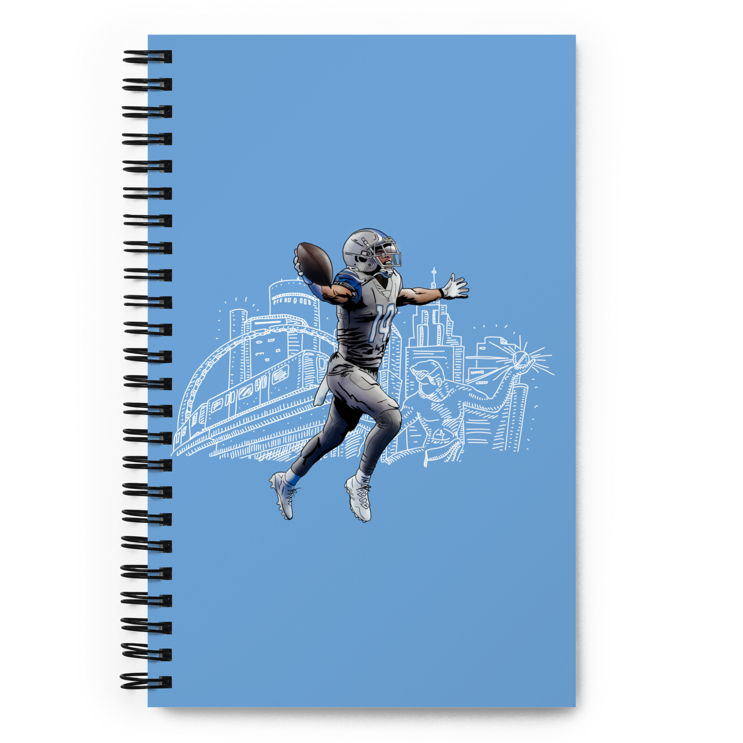Amon-Ra St. Brown "Motor City" Spiral Notebook
