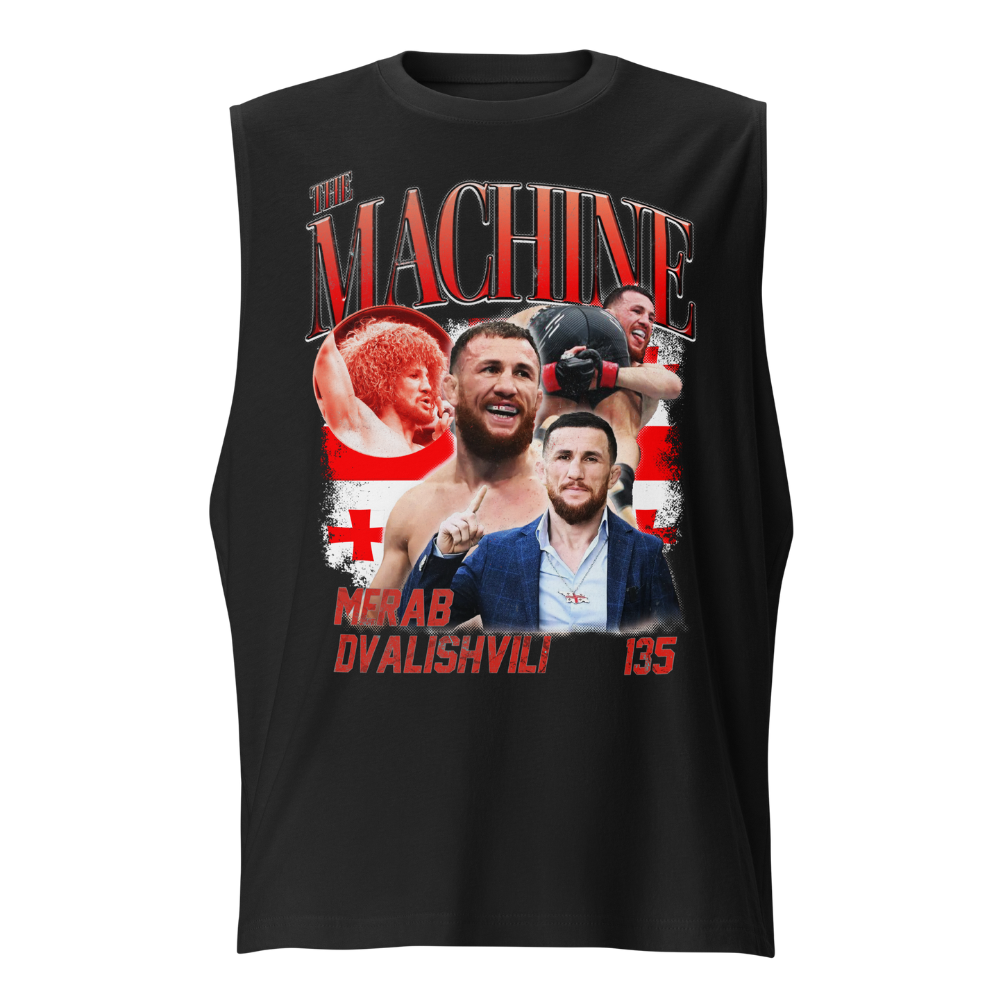 Merab Dvalishvili "Collage" Muscle T-Shirt Black