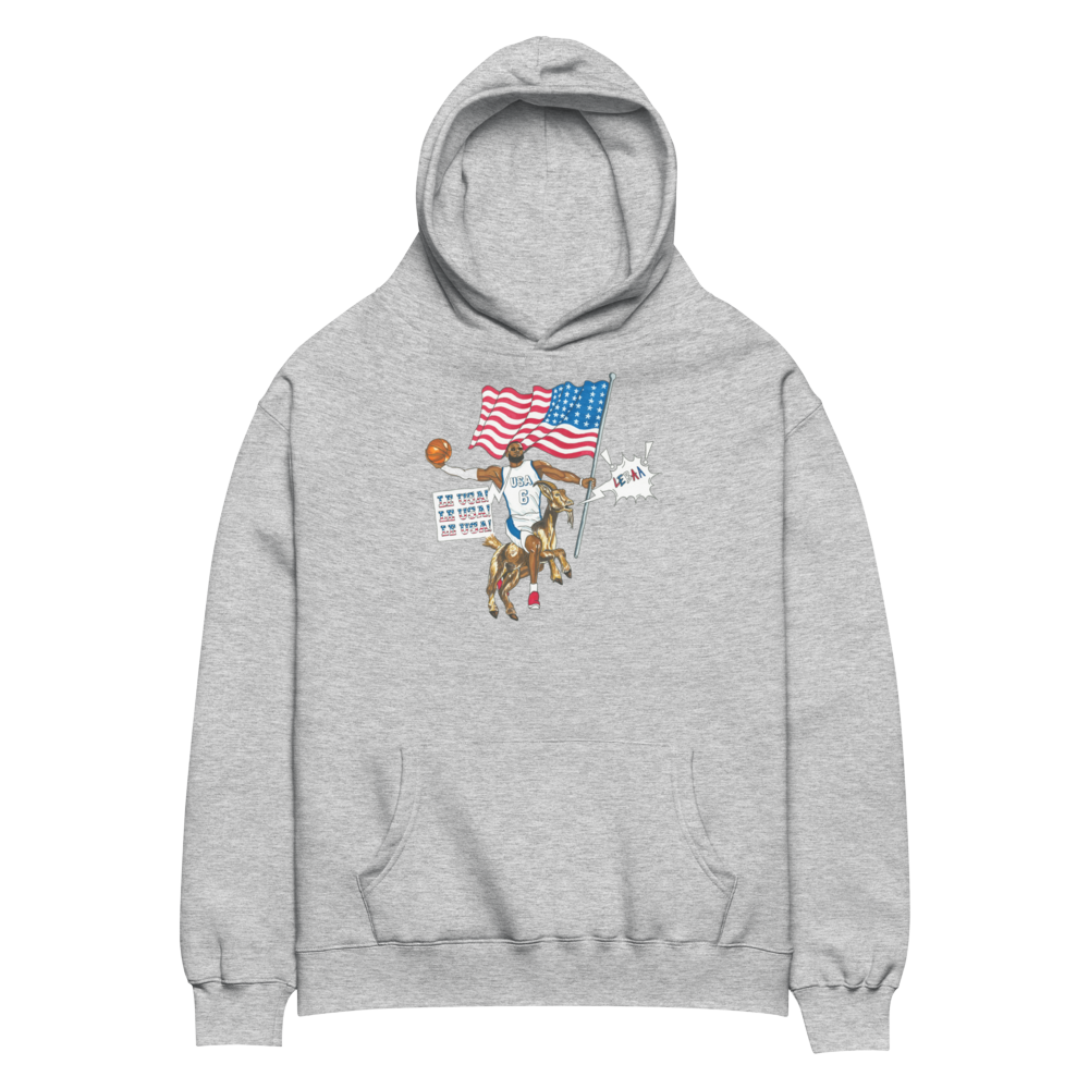 Jones Bros "Le USA" Oversized Hoodie Grey