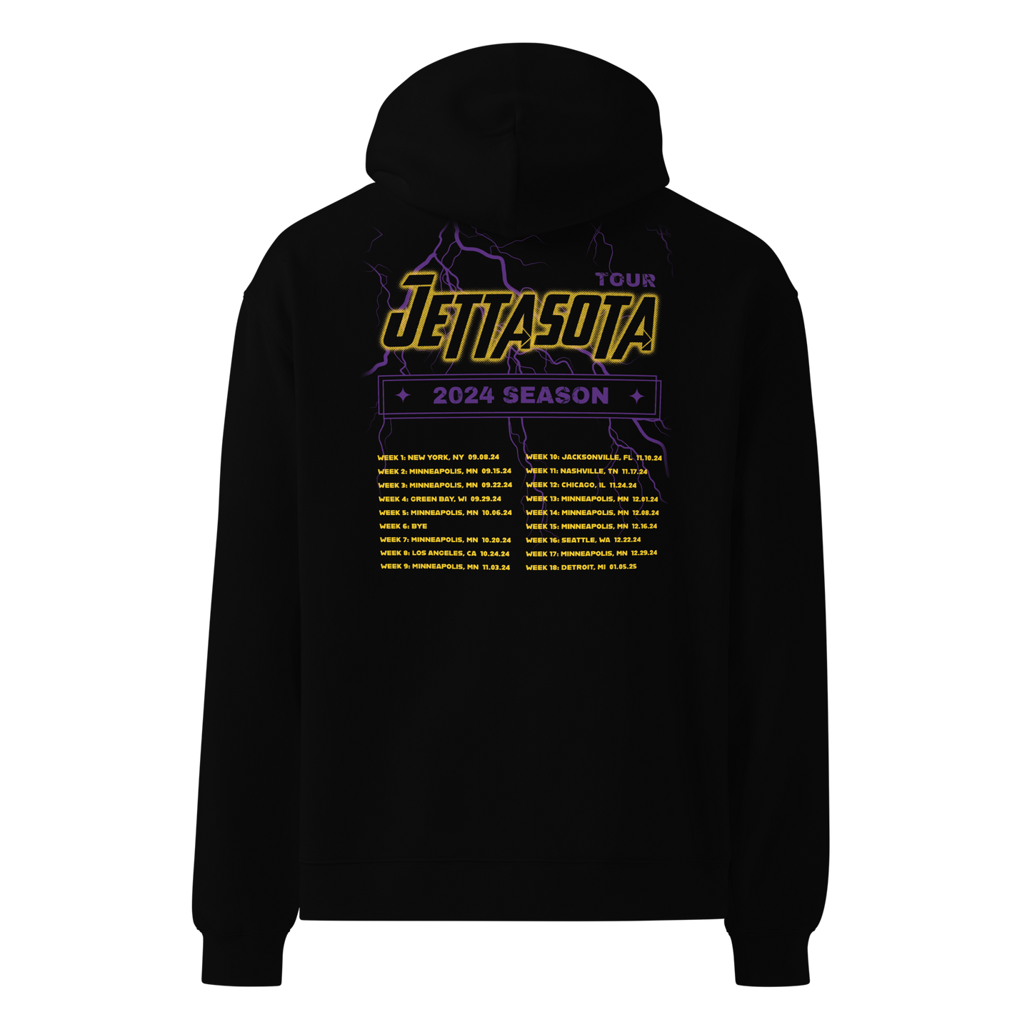 Justin Jefferson "Jettasota Tour 2024" Oversized Hoodie Black