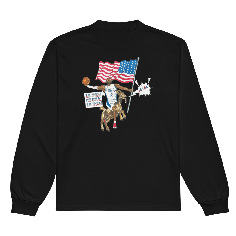 Jones Bros "Le USA" Long Sleeve Faded White
