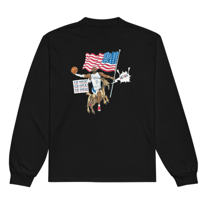 Jones Bros "Le USA" Long Sleeve Faded White