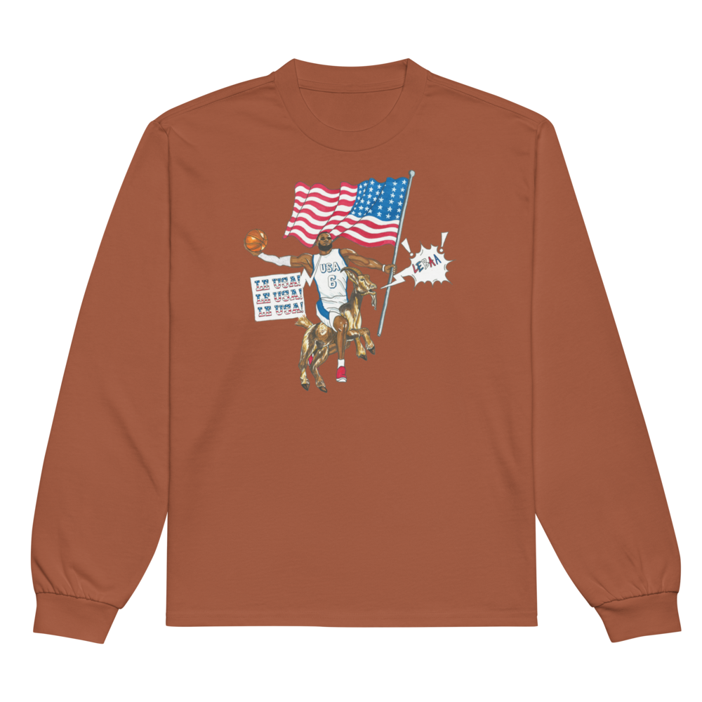 Jones Bros "Le USA" Long Sleeve Faded White