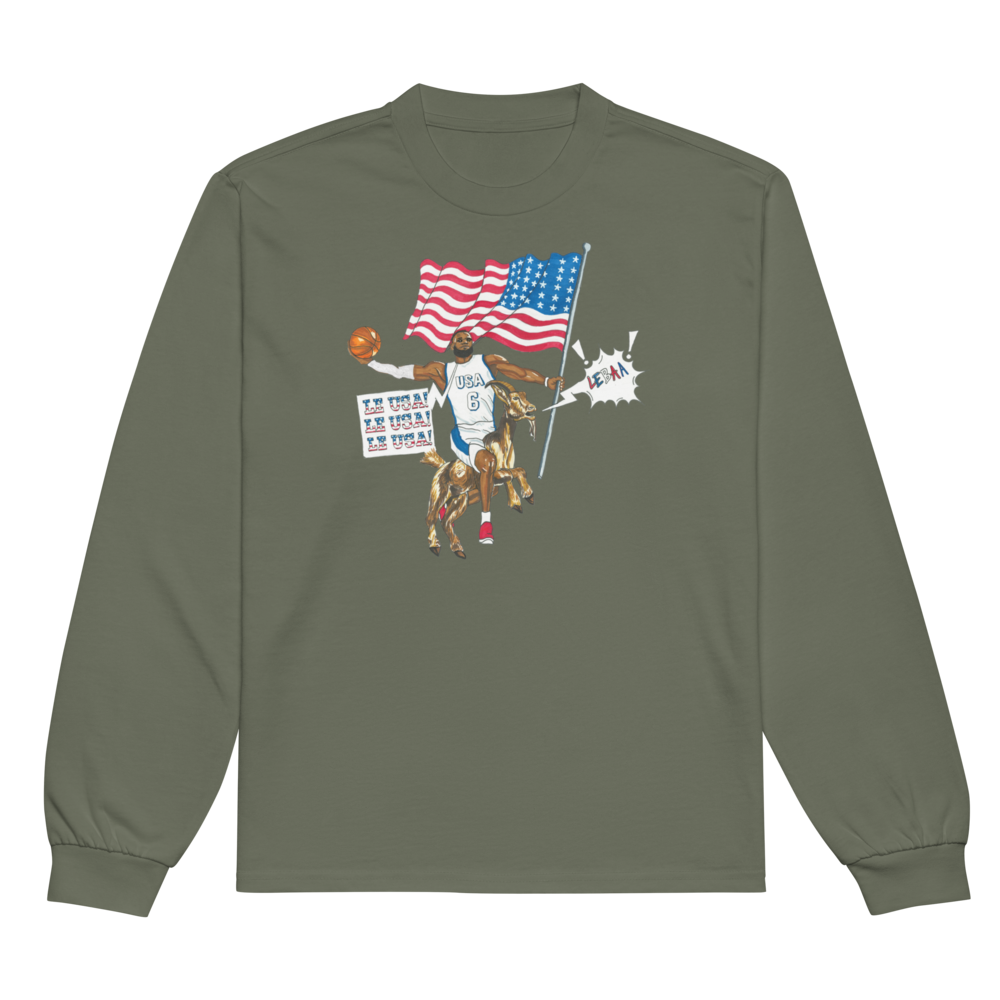 Jones Bros "Le USA" Long Sleeve Faded White