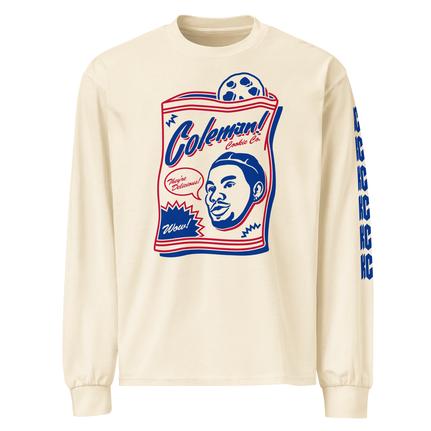 Keon Coleman "Cookie Co" Long Sleeve Faded White