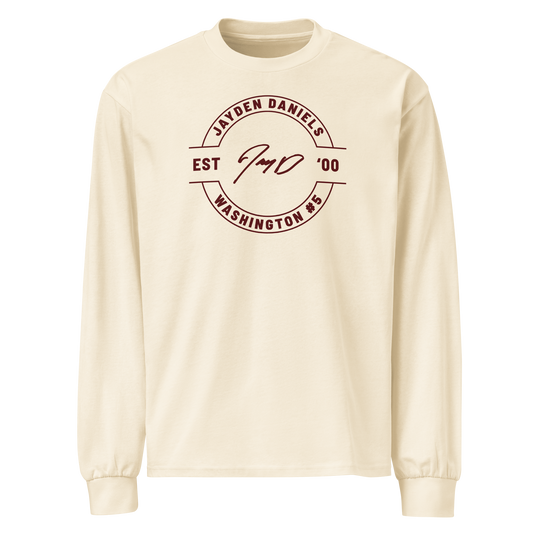 Jayden Daniels "Signature" Long Sleeve Faded White