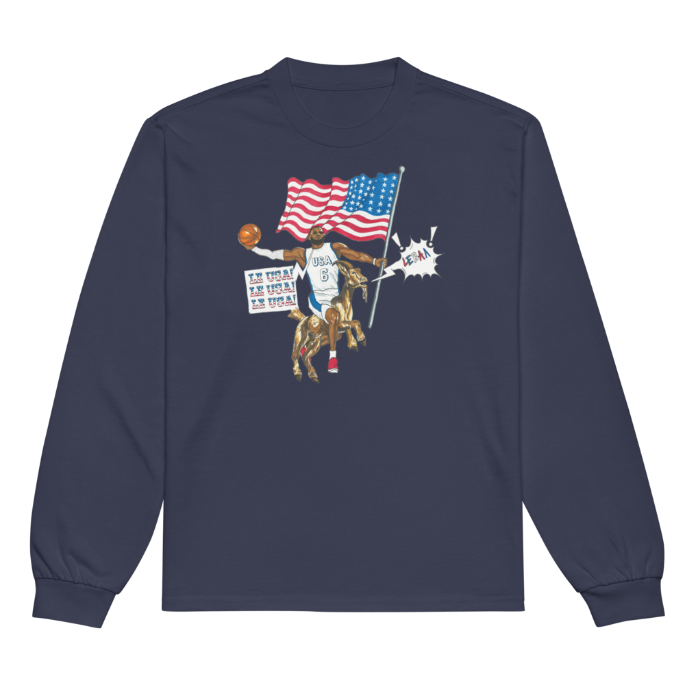 Jones Bros "Le USA" Long Sleeve Faded White