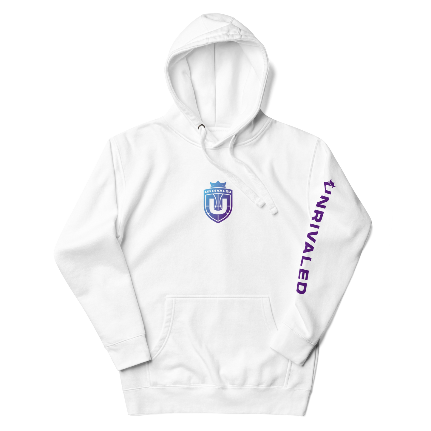 Unrivaled "Logo" Sleeve Hoodie White