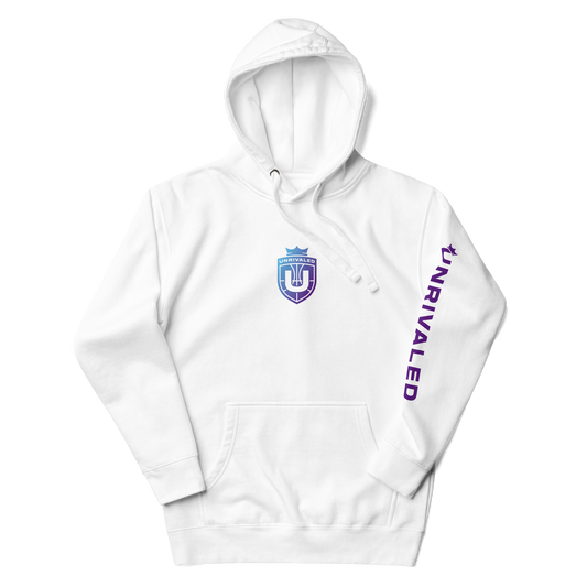 Unrivaled "Logo" Sleeve Hoodie White