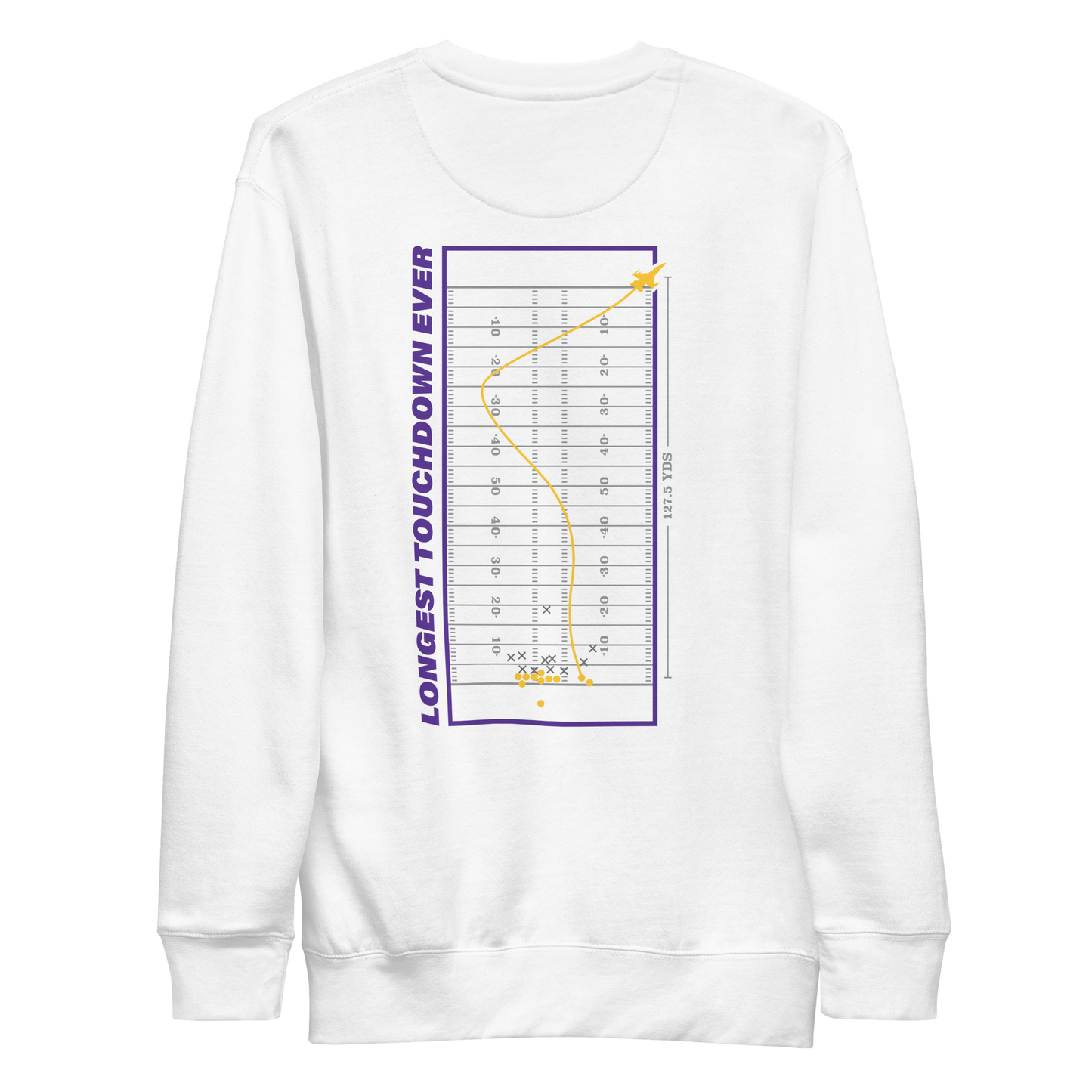 Justin Jefferson "Longest Touchdown" Sweatshirt White