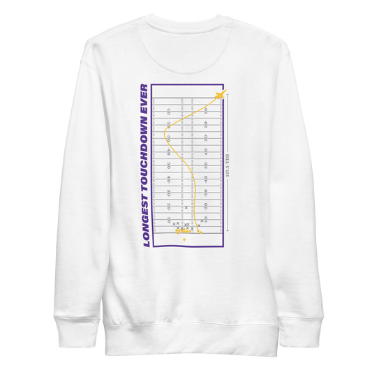 Justin Jefferson "Longest Touchdown" Sweatshirt White