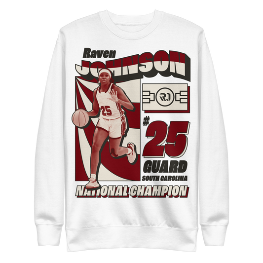 Raven Johnson "National Champion" Sweatshirt White