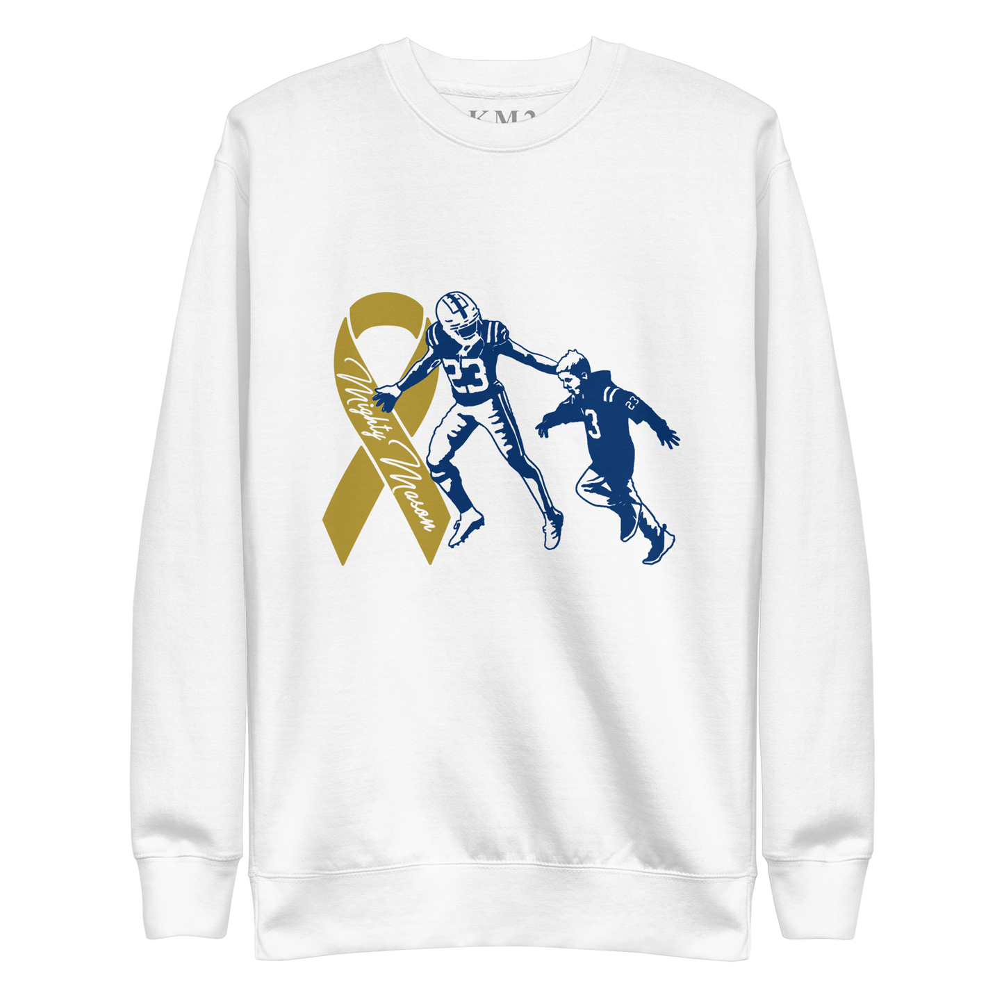 Kenny Moore II "Mighty Mason 2023" Sweatshirt White