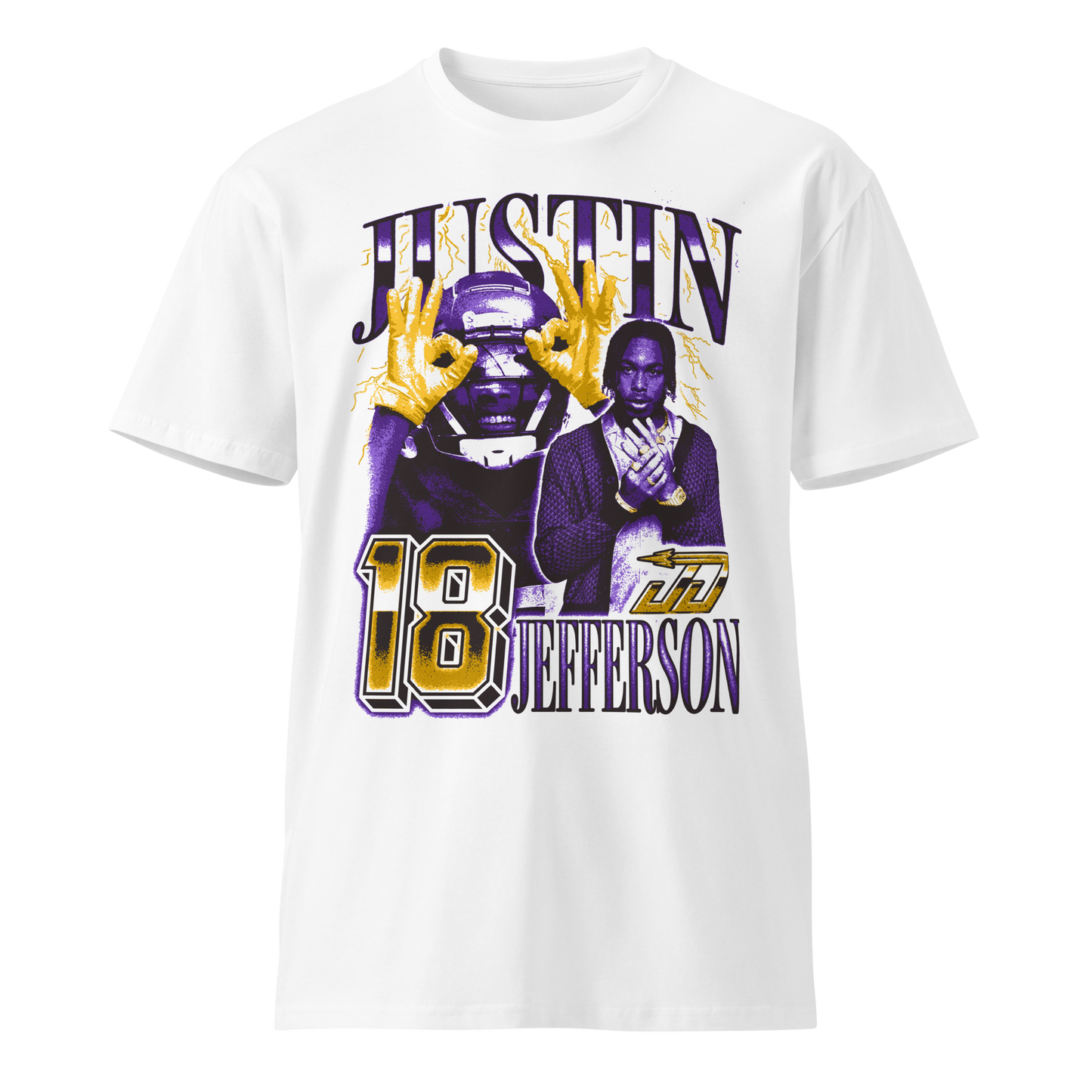 Justin Jefferson "Vintage" Unisex T-shirt White