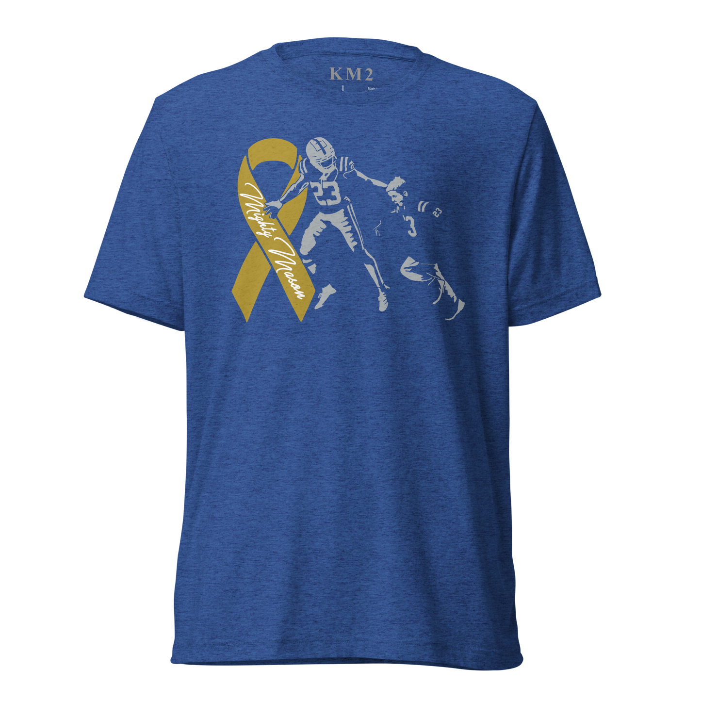 Kenny Moore II "Mighty Mason 2023" T-shirt Blue