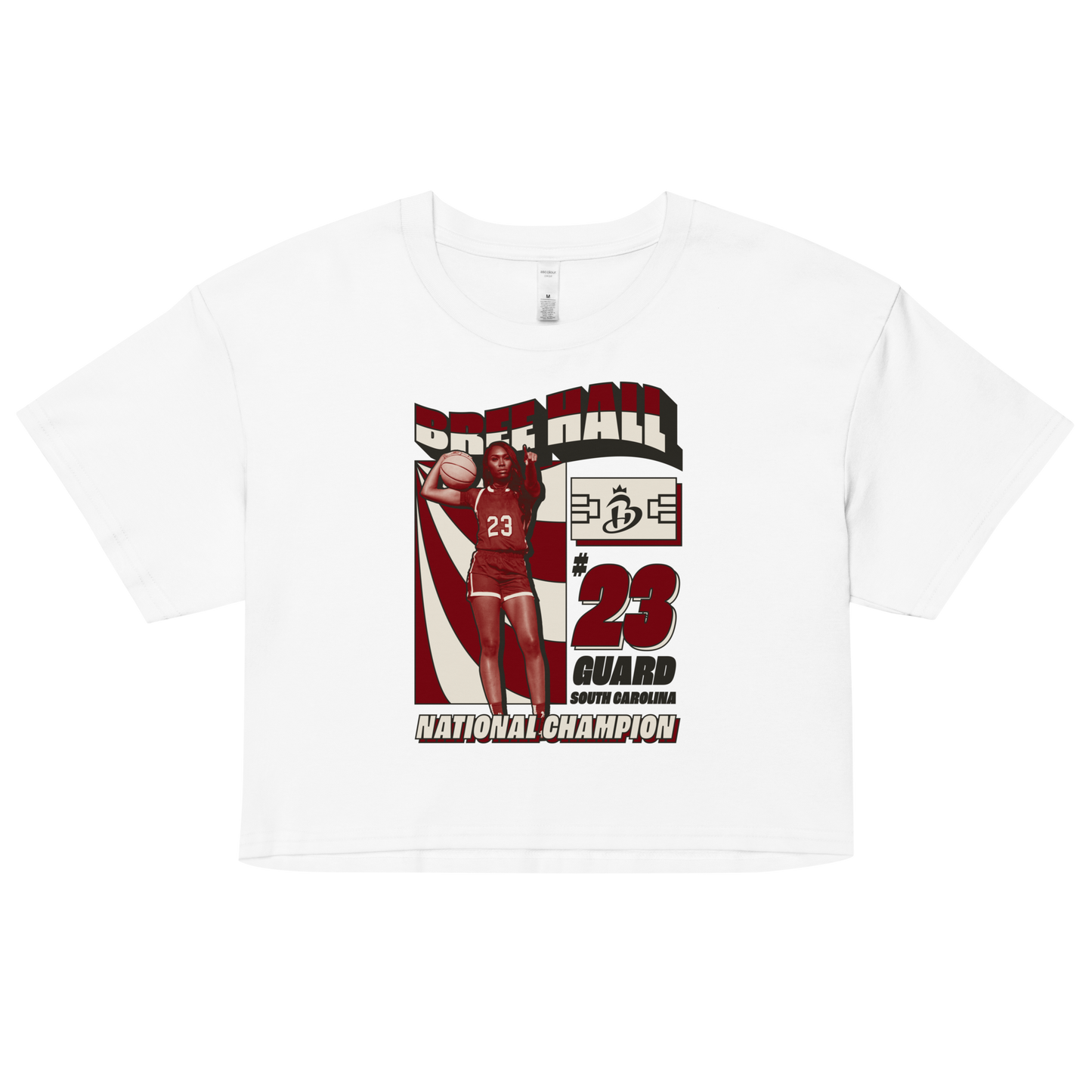 Bree Hall "National Champion" Crop Top White