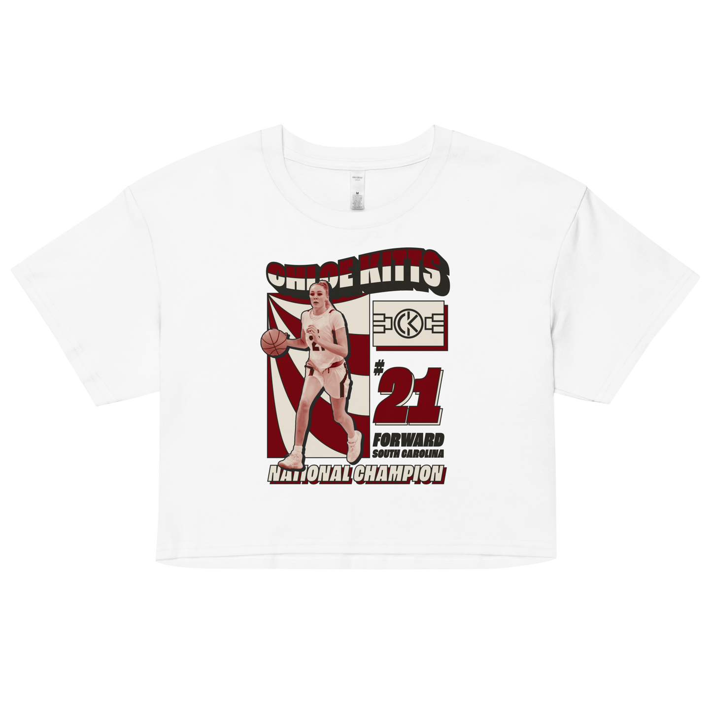 Chloe Kitts "National Champion" Crop Top White