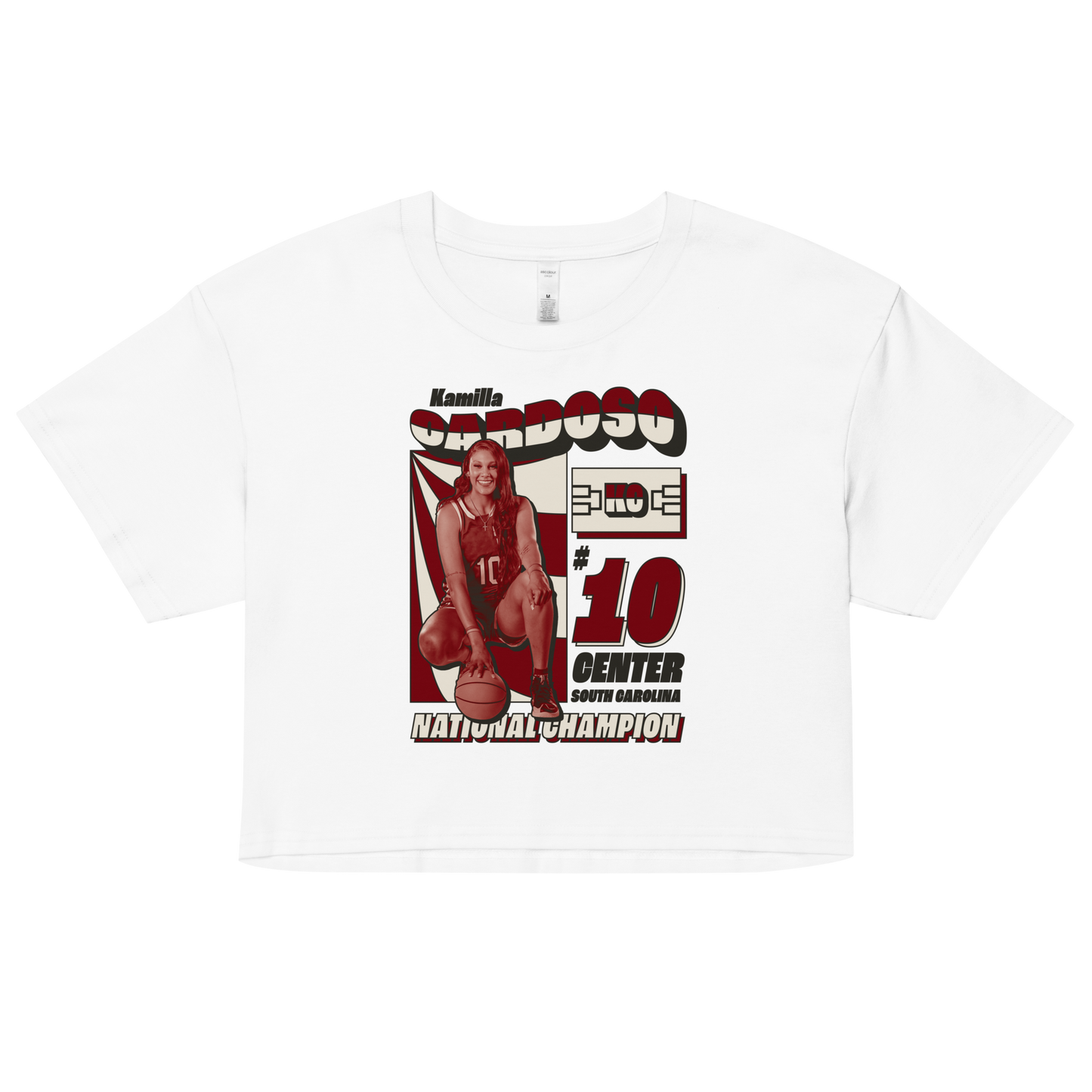 Kamilla Cardoso "National Champion" Crop Top White