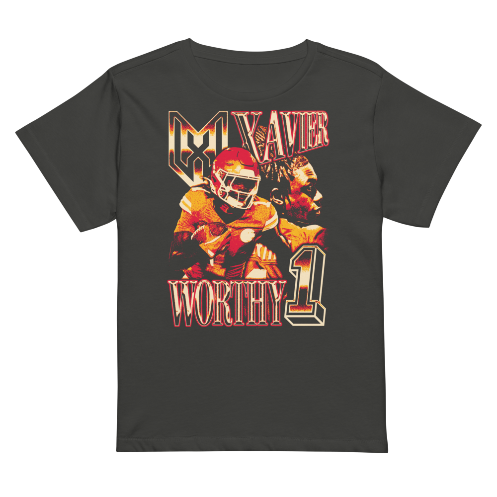 Xavier Worthy Vintage Women's High-Waisted T-shirt Black