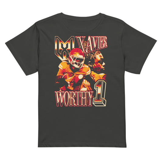 Xavier Worthy Vintage Women's High-Waisted T-shirt Black