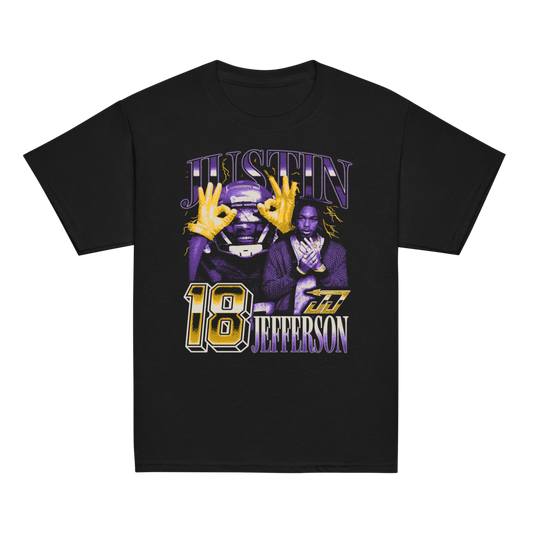 Justin Jefferson Vintage Youth T-shirt Black
