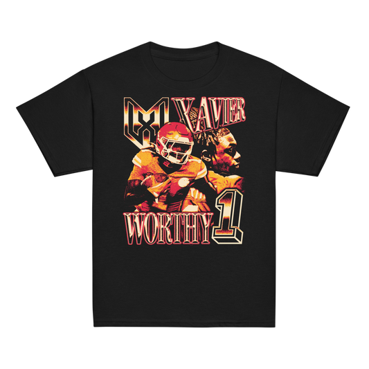 Xavier Worthy Vintage Youth T-shirt Black