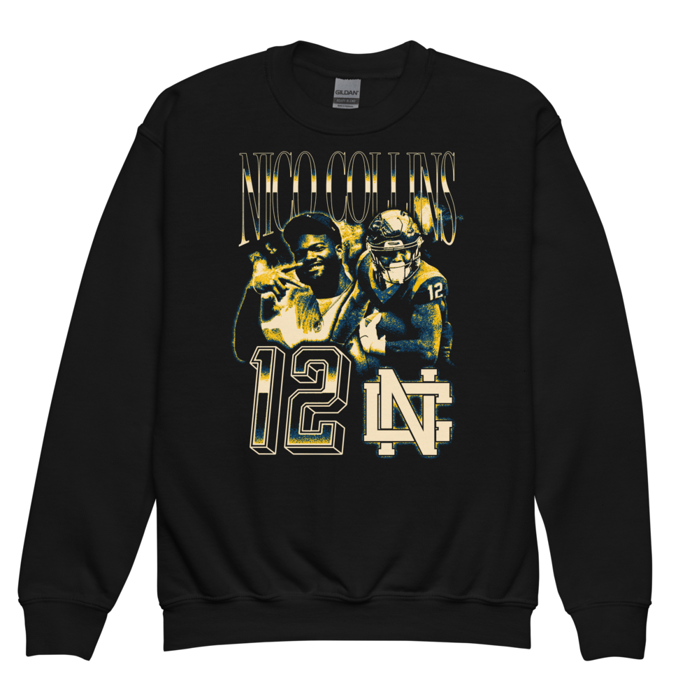 Nico Collins Vintage Vintage Youth Crewneck Black by Athlete Market