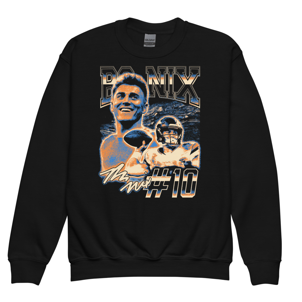 Bo Nix Vintage Youth Sweatshirt Black