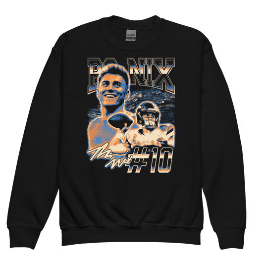 Bo Nix Vintage Youth Sweatshirt Black