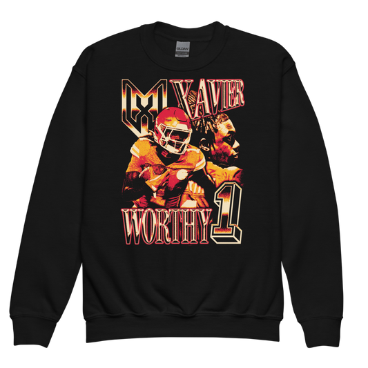 Xavier Worthy Vintage Youth Sweatshirt Black