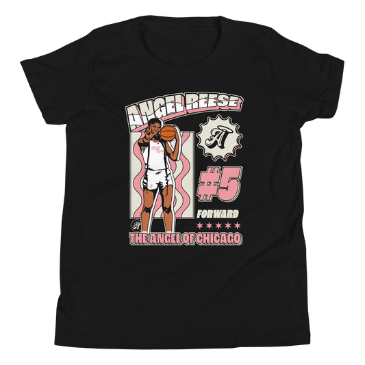 Angel Reese "Angel in Chicago" Youth T-shirt Black