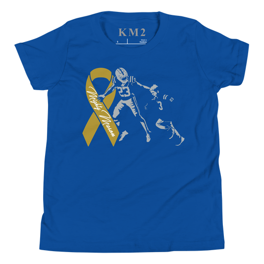 Kenny Moore II "Mighty Mason 2023" Youth T-shirt Blue