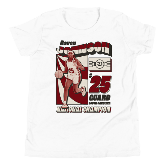 Raven Johnson "National Champion" Youth Shirt White