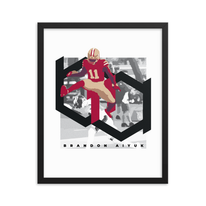Brandon Aiyuk "The Hurdle" Framed poster