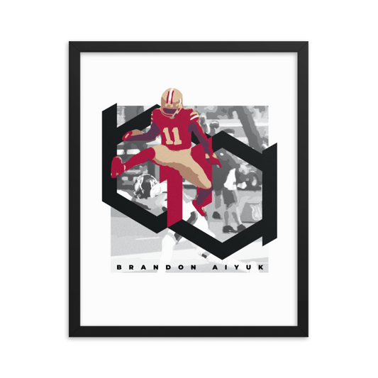Brandon Aiyuk "The Hurdle" Framed poster